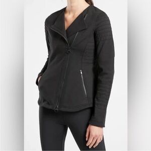 Athleta Moto Jacket Women’s Medium Black Athletic Zip Jacket Stretch